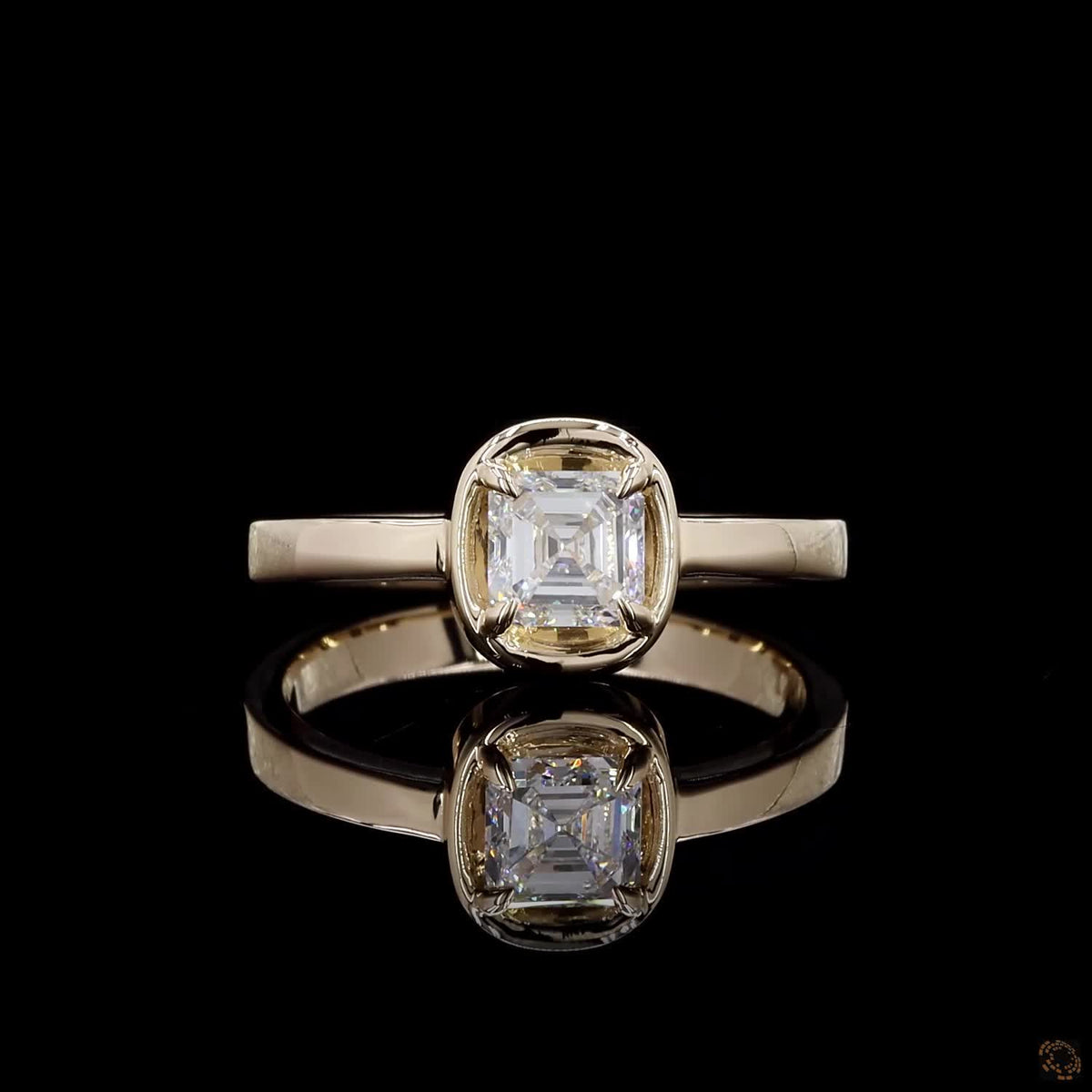 0.53 Ct ASSCHER SOLITAIRE DIAMOND ENGAGEMENT RING