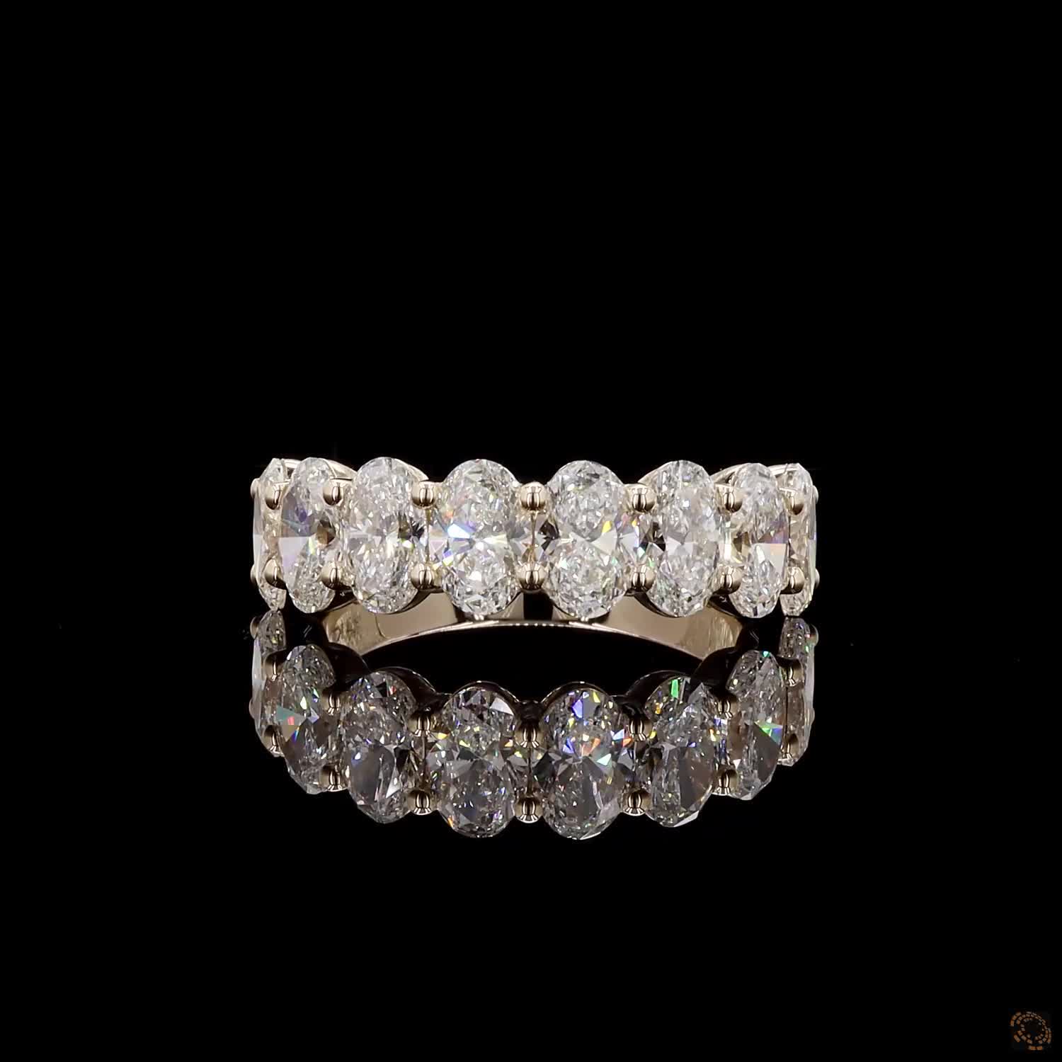3.22 Ct Oval Lab Diamond Eternity Band - 14K Yellow Gold