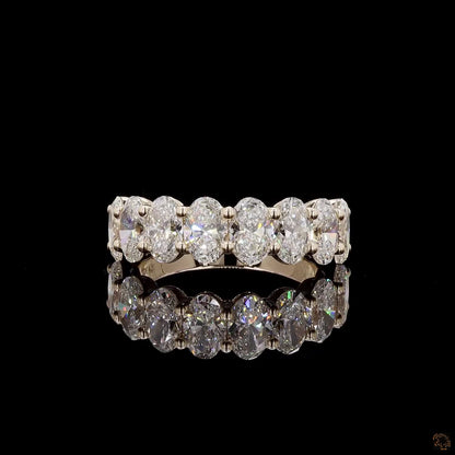 3.22 Ct Oval Lab Diamond Eternity Band - 14K Yellow Gold