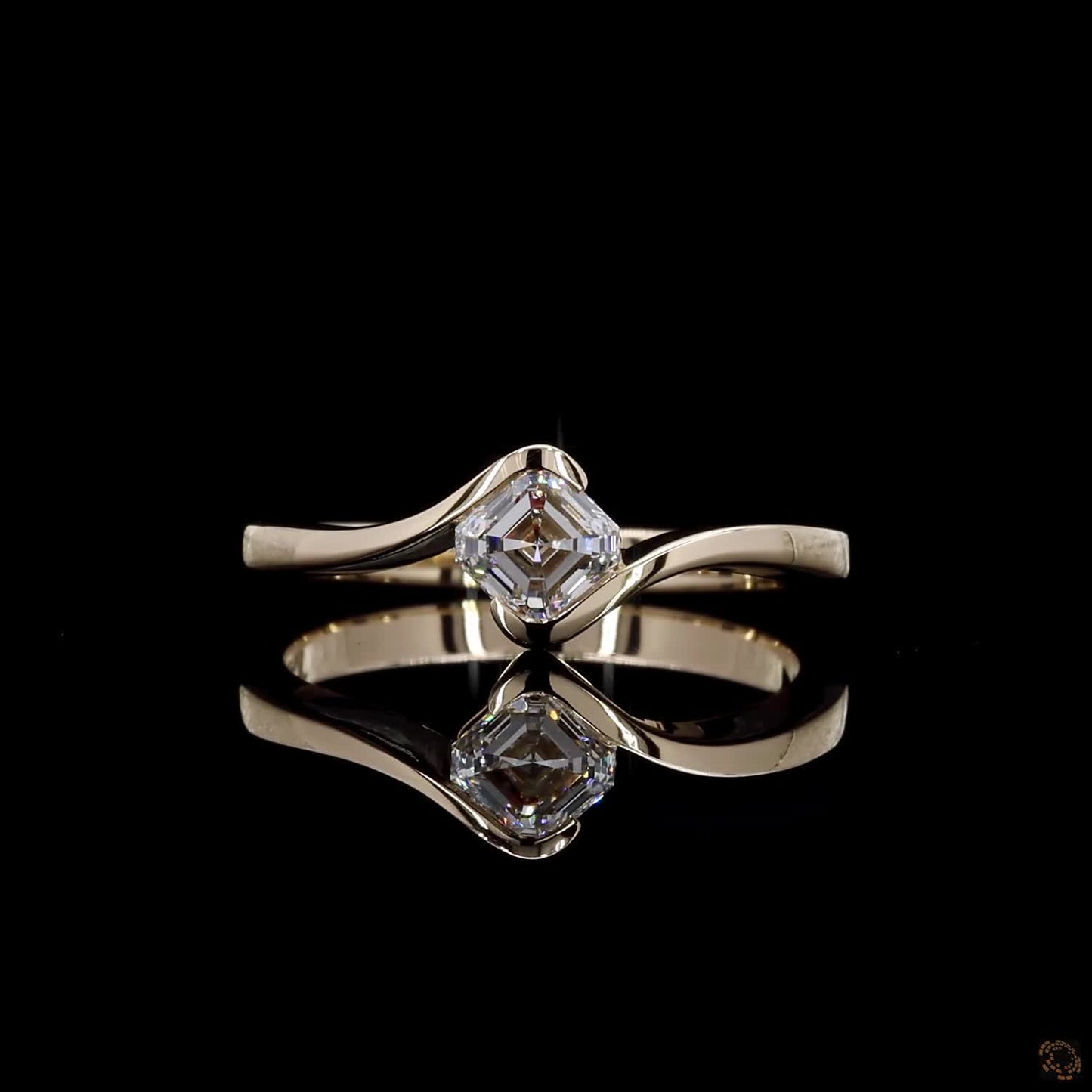 0.73 Ct Asscher Cut Lab Grown Diamond Solitaire Engagement Ring