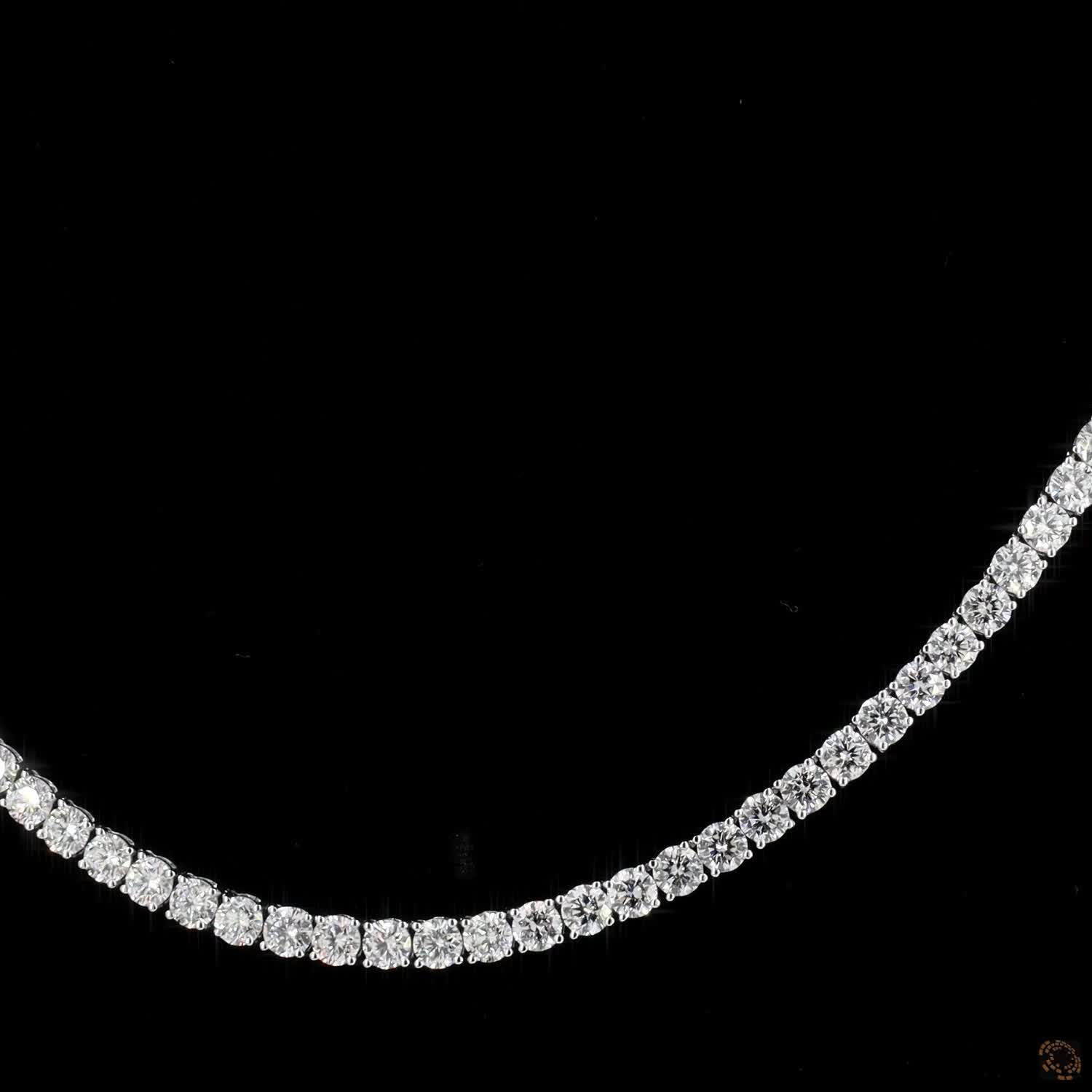 16.38 Ct Mid-Size Graduated Round Lab-Grown Diamond Tennis Choker