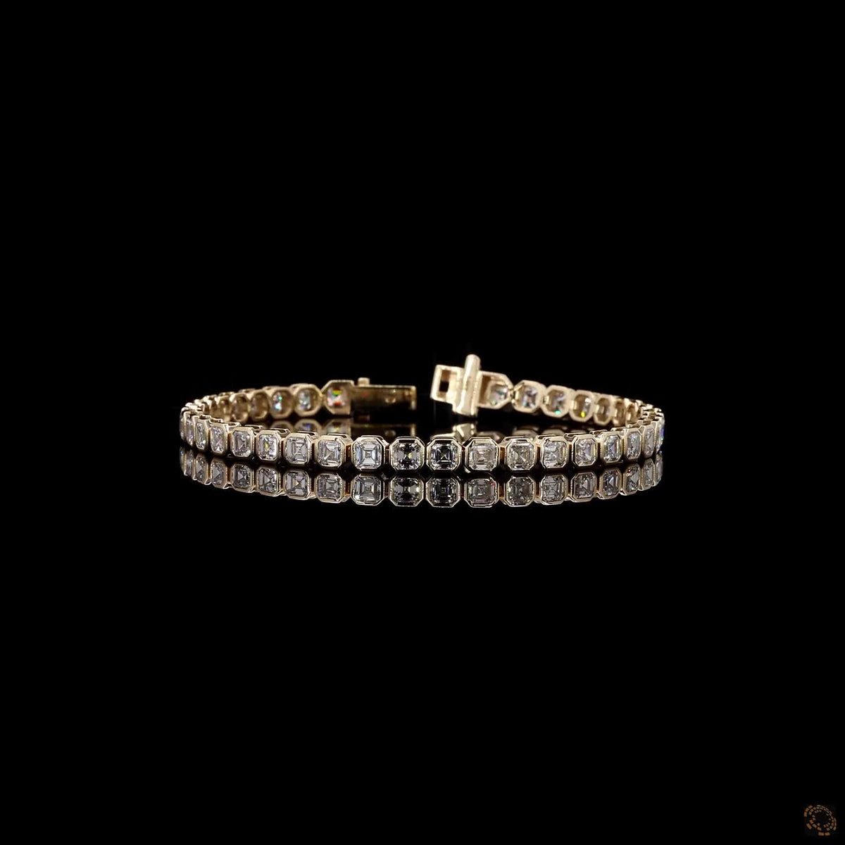 10.01 Ct East-West Asscher Bezel Lab Grown Diamond Bracelet