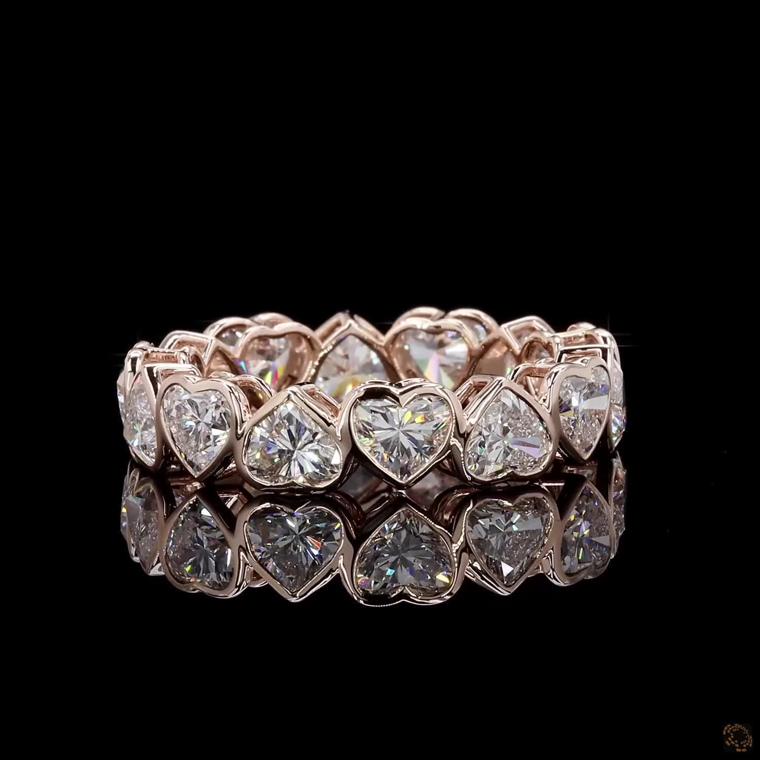 5.33 Ct Heart Eternity Band With Wedding Bands