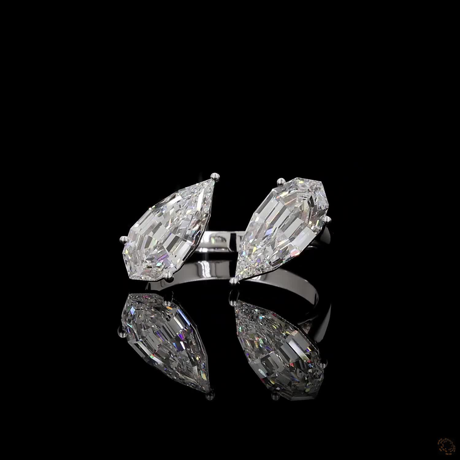 3.15 Ct Open cuff band with individually set basket prongs and protective V-prongs on the tips