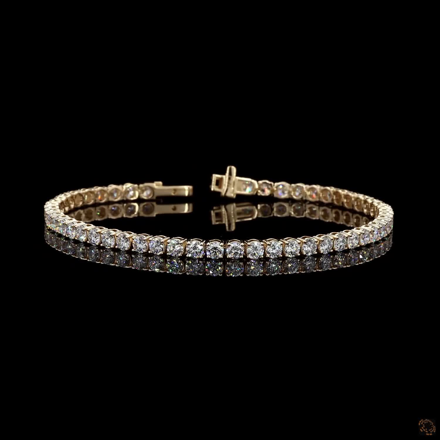 5.92 Ctw Single Line Tennis Bracelet with Diamonds - 4 Prong Straight