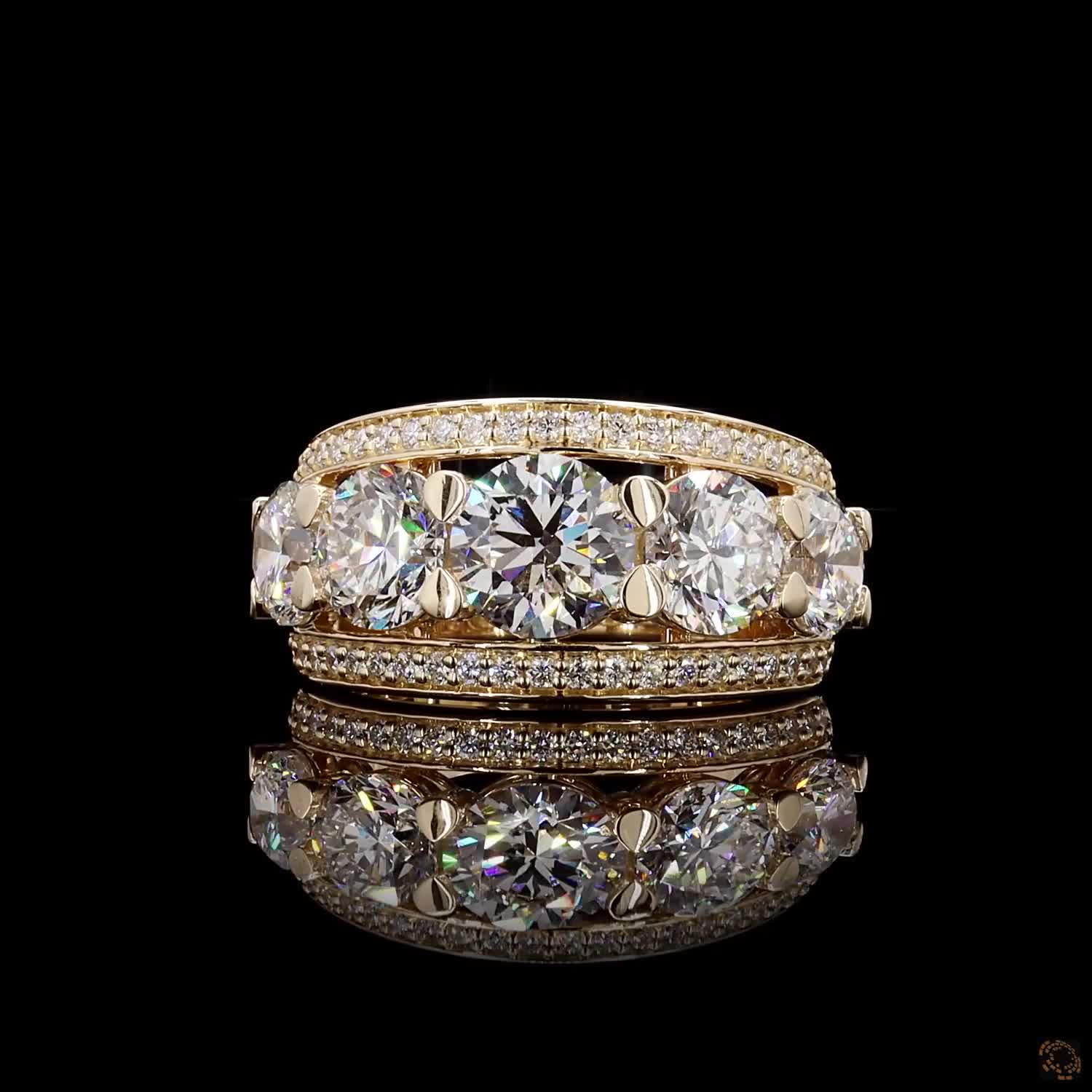 5.68 Cts Lab Grown Diamond Multi-Row Engagement Ring