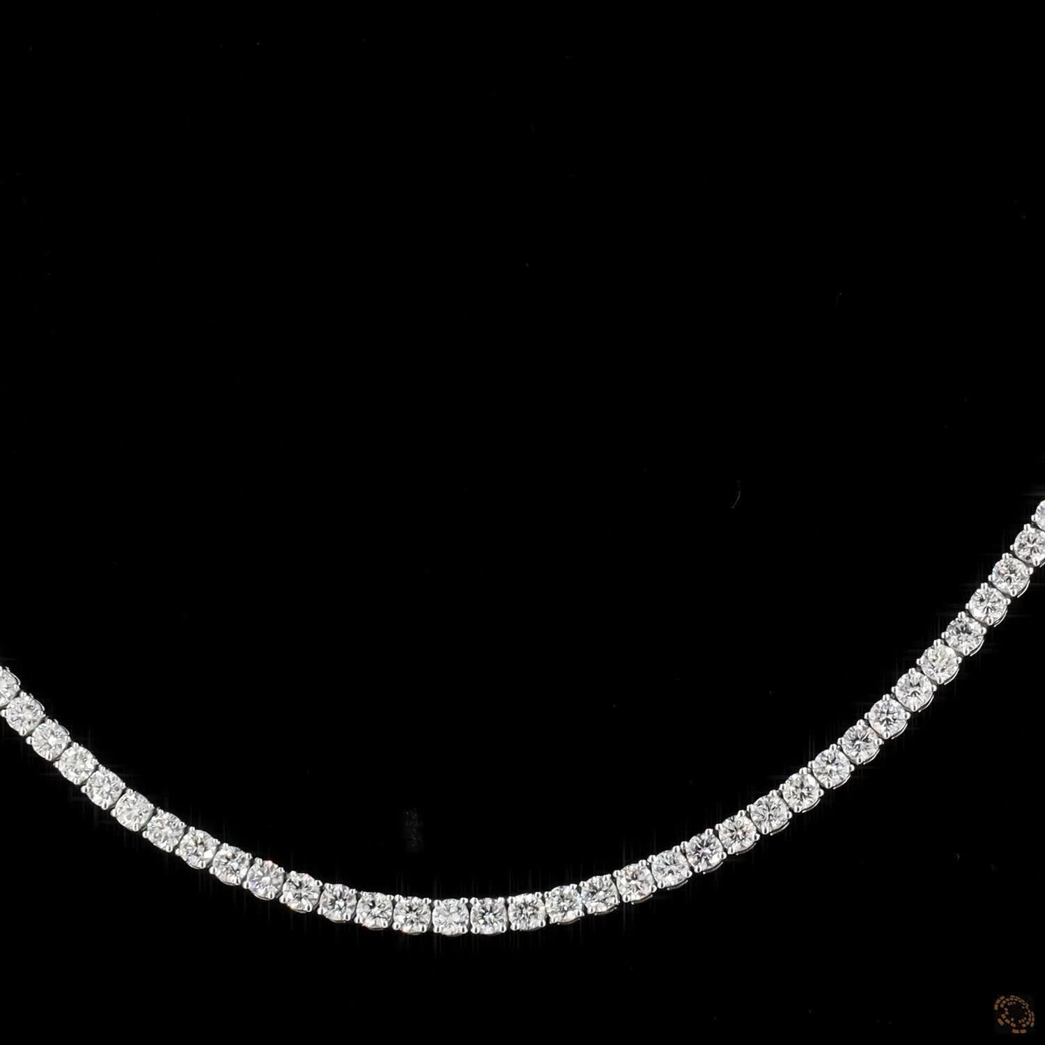 9.79 Ct Continuous single strand of uniformly sized, smaller round diamonds for a delicate, refined silhouette