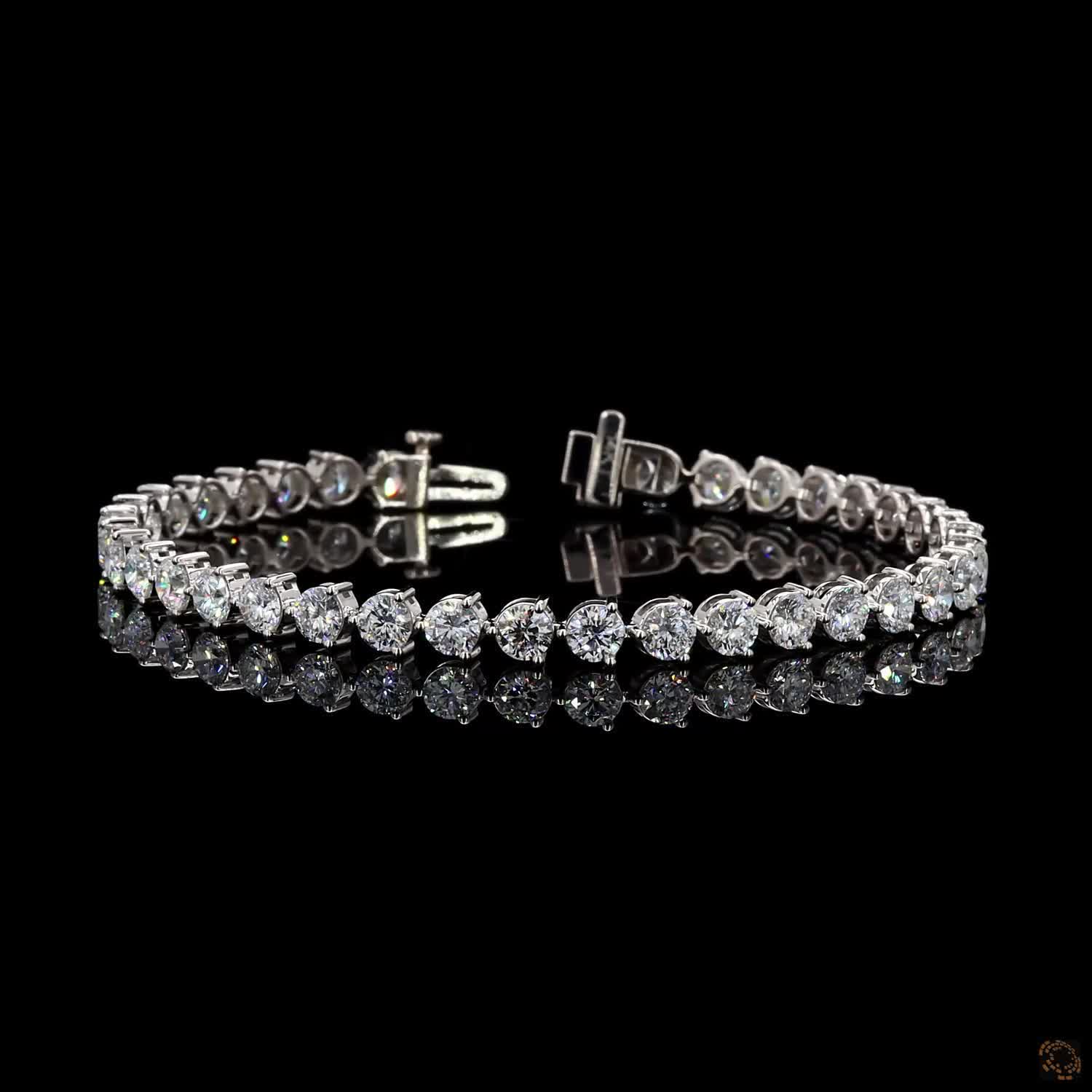 9.58 Ct Classic Brilliance Diamond Tennis Bracelet 3 Prong Straight