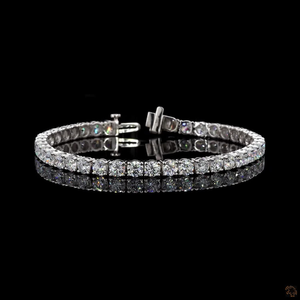 10.76 Ctw Single Line Tennis Bracelet with Diamonds Tennis Bracelet - 4 Prong Straight