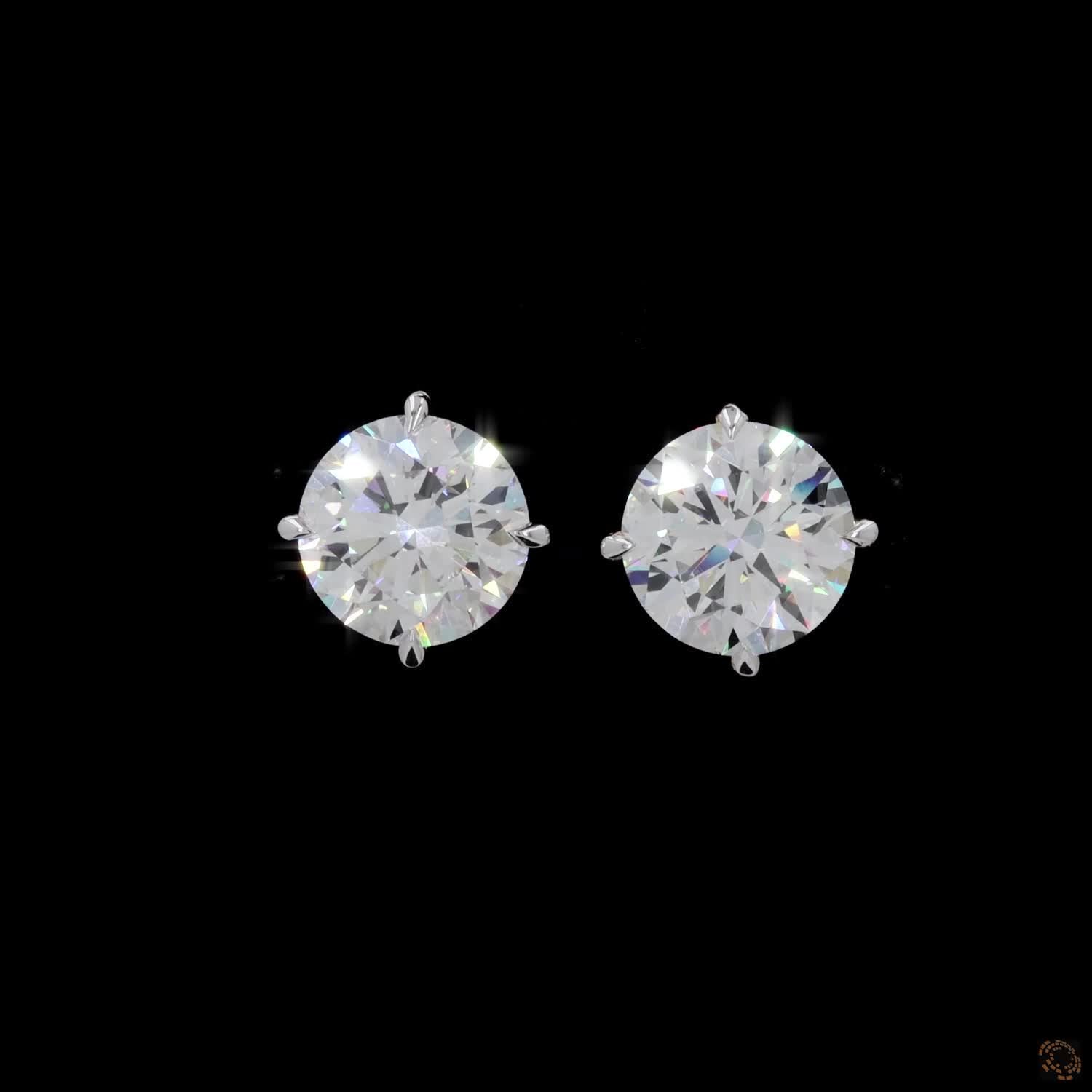 12.14 Ct White gold solitaire earrings, essential luxury diamond studs, lab grown round diamond studs, bridal diamond stud earrings