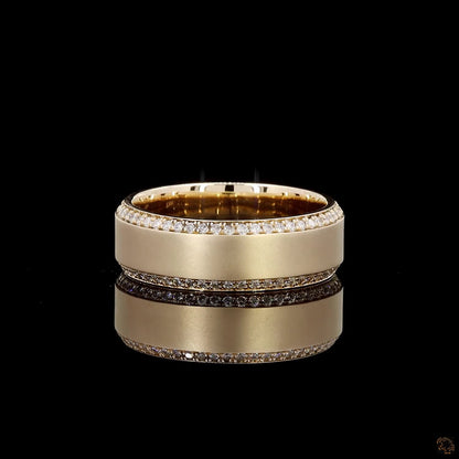 0.47 Ct Yellow Gold Diamond Wedding Band Ring Anniversary Natural Round