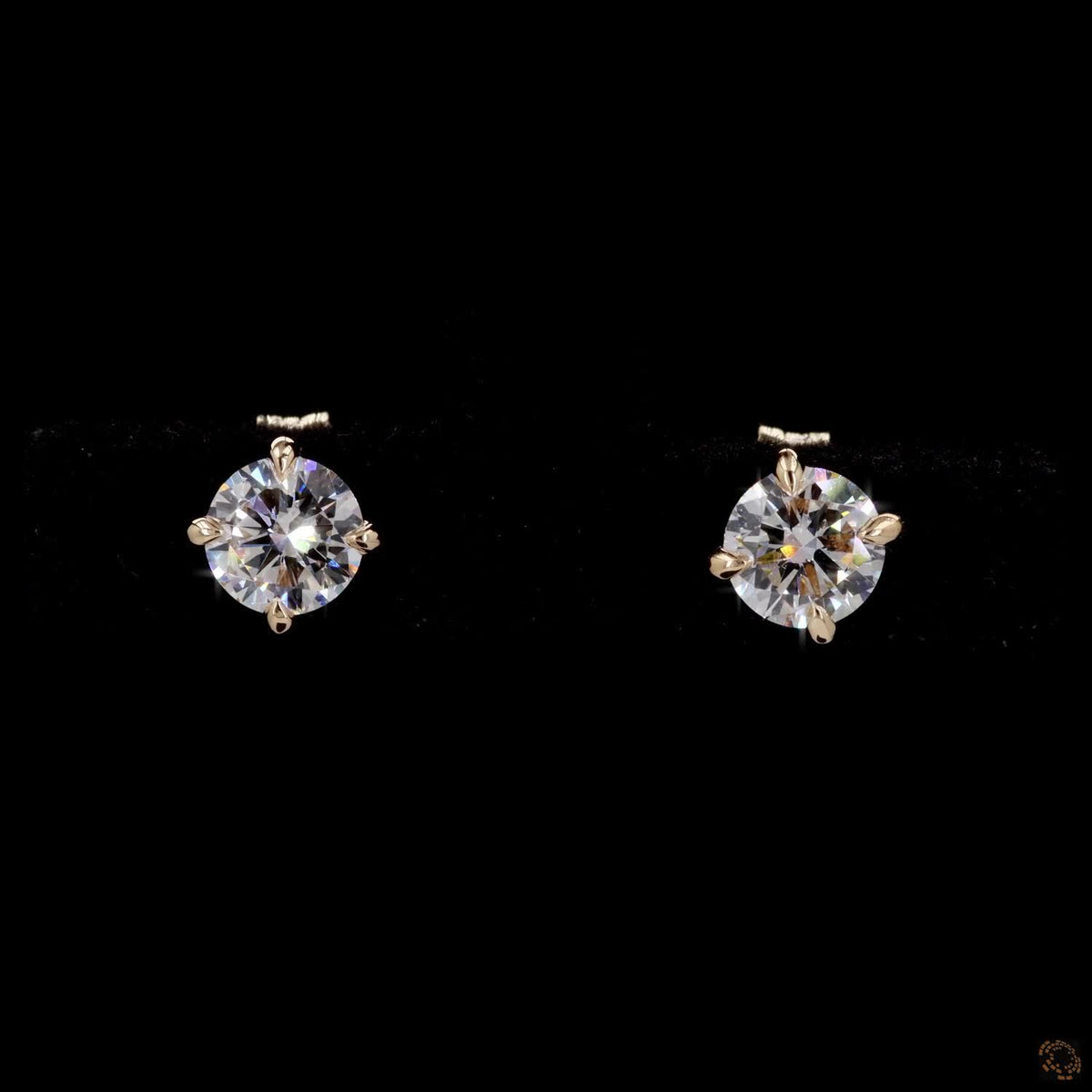 1.04 Ct Classic Four-Prong Solitaire Diamond Stud Earrings in 14K Yellow Gold