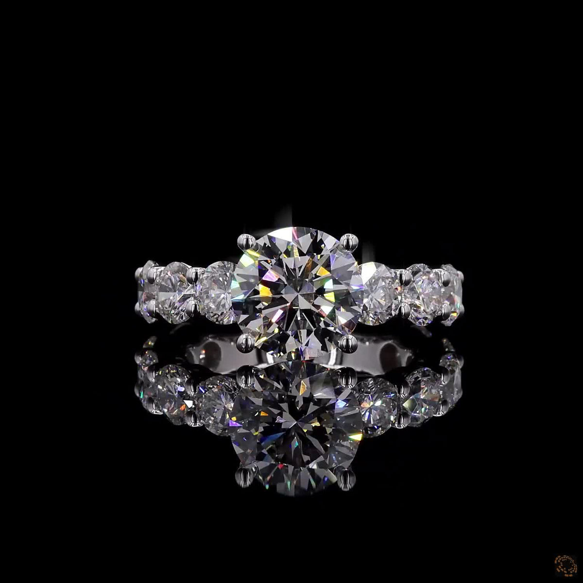 5.45 Ct Round Cut Lab Grown Diamond Engagement Ring