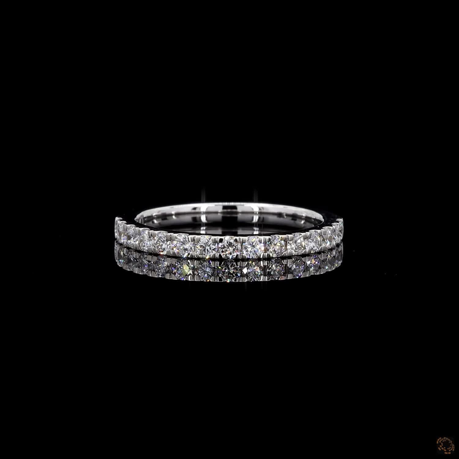 0.37 Ct Wedding Band Ring Round Diamond 14k White Gold Plated Silver