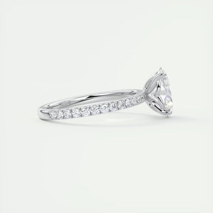 2.00 Ct Royale Pavé Oval Floral Basket 1.8mm French Set Pavé Ring