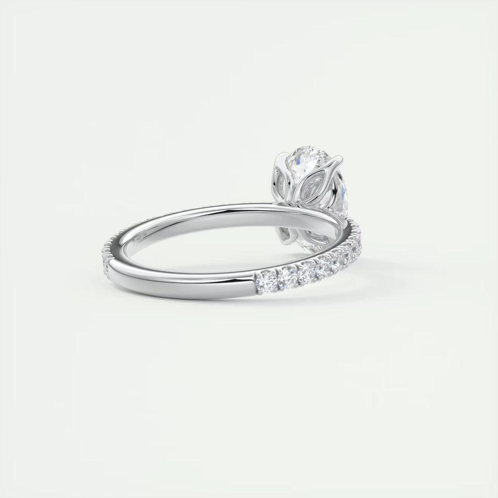 2.00 Ct Royale Pavé Oval Floral Basket 1.8mm French Set Pavé Ring