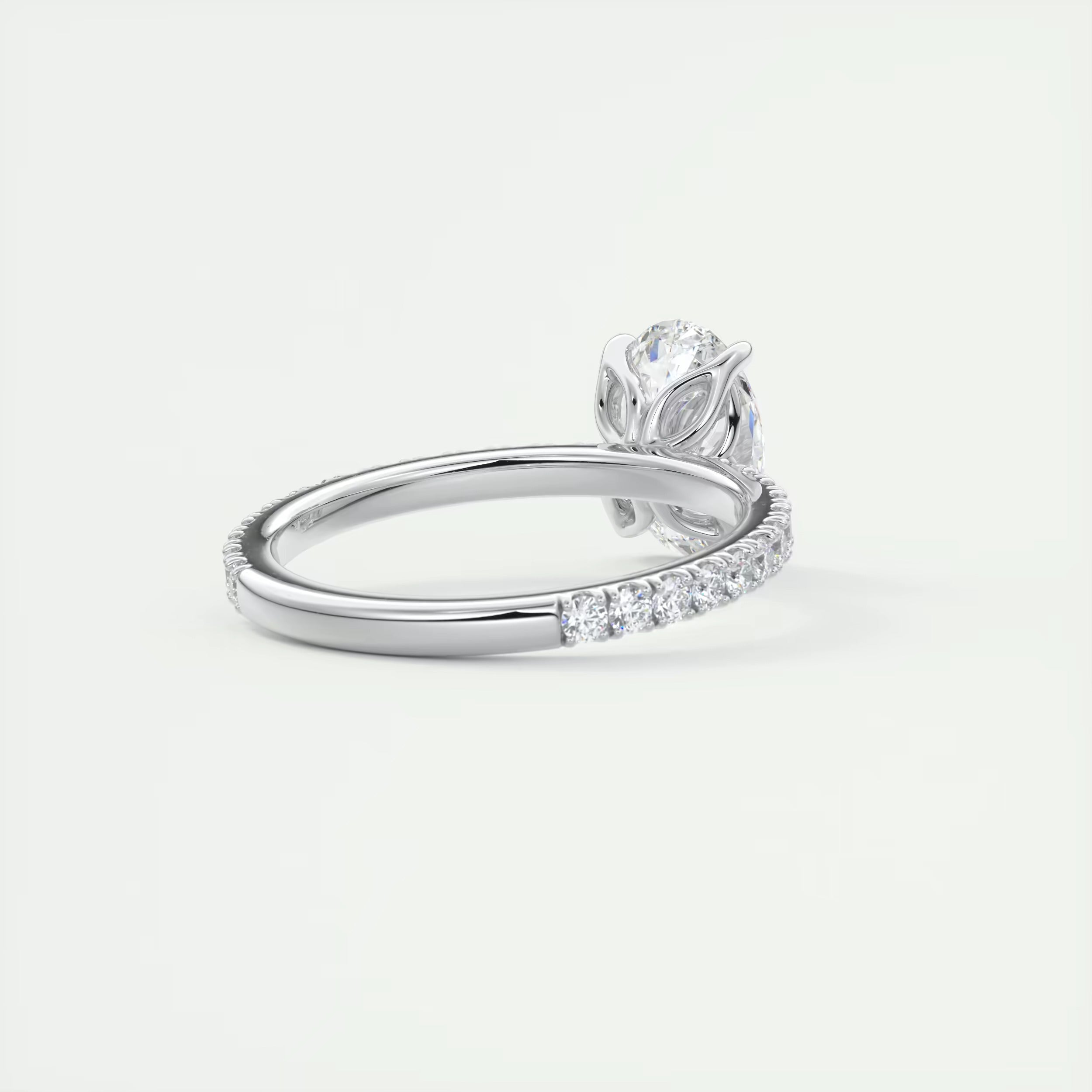 2.00 Ct Royale Pavé Oval Floral Basket 1.8mm French Set Pavé Ring