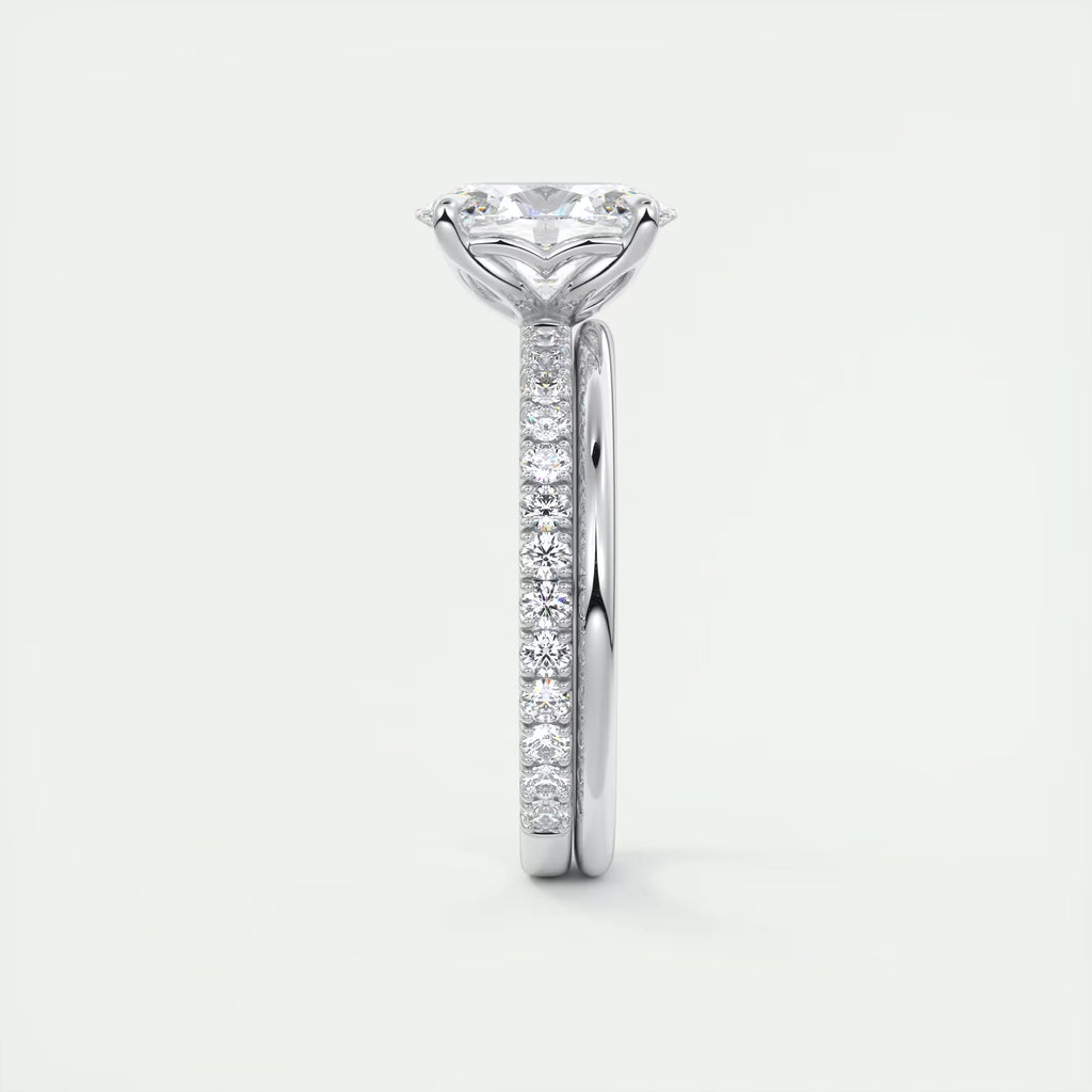 2.00 Ct Royale Pavé Oval Floral Basket 1.8mm French Set Pavé Ring