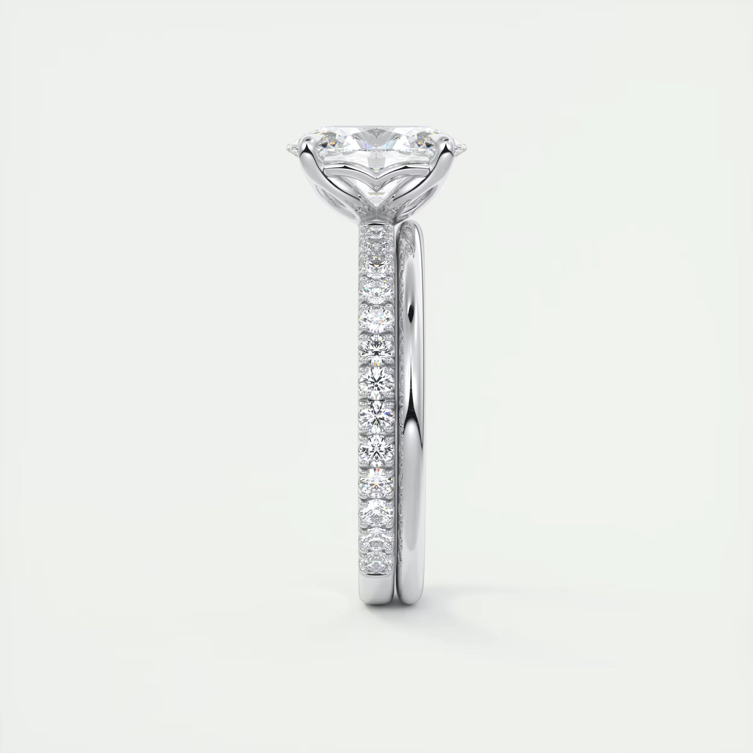 2.00 Ct Royale Pavé Oval Floral Basket 1.8mm French Set Pavé Ring