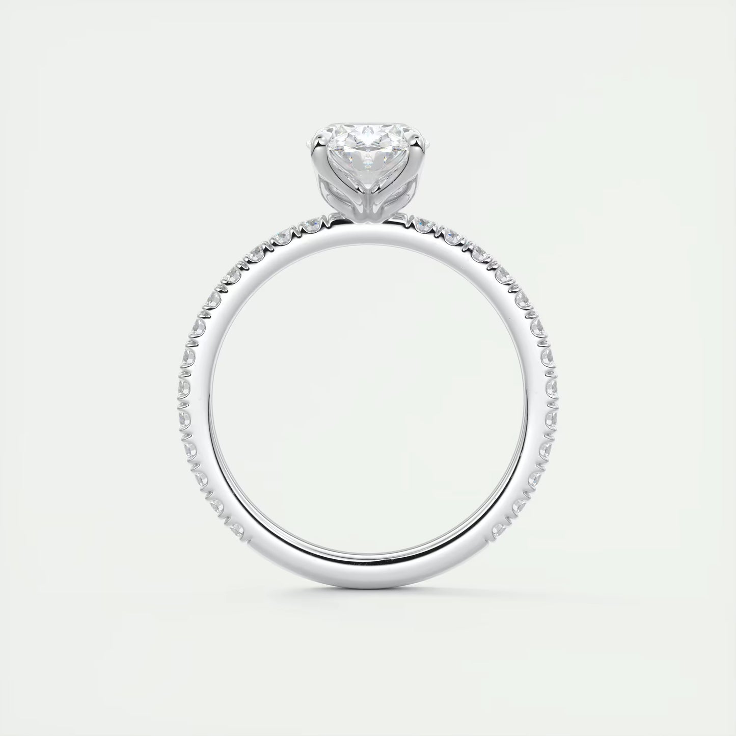 2.00 Ct Royale Pavé Oval Floral Basket 1.8mm French Set Pavé Ring