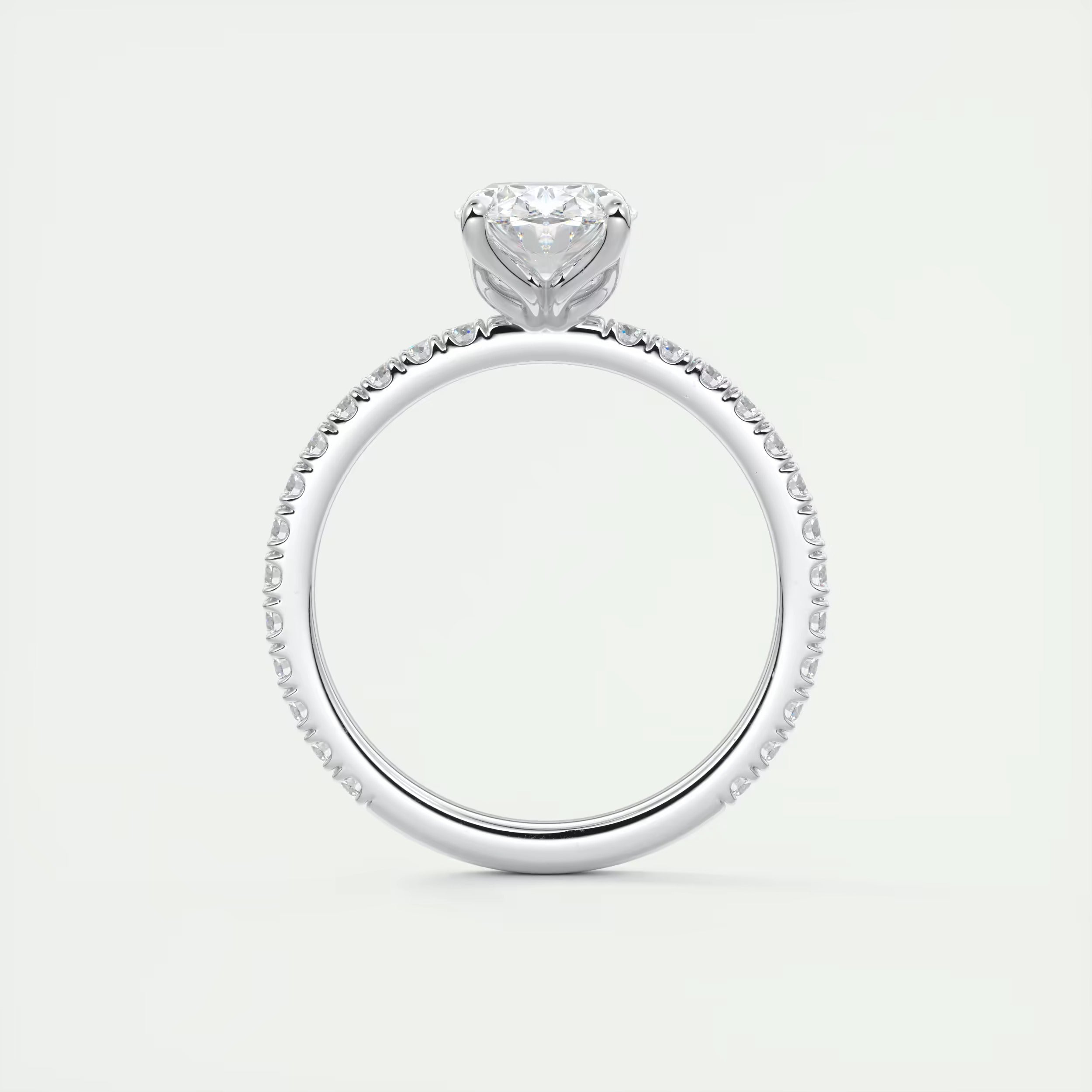 2.00 Ct Royale Pavé Oval Floral Basket 1.8mm French Set Pavé Ring
