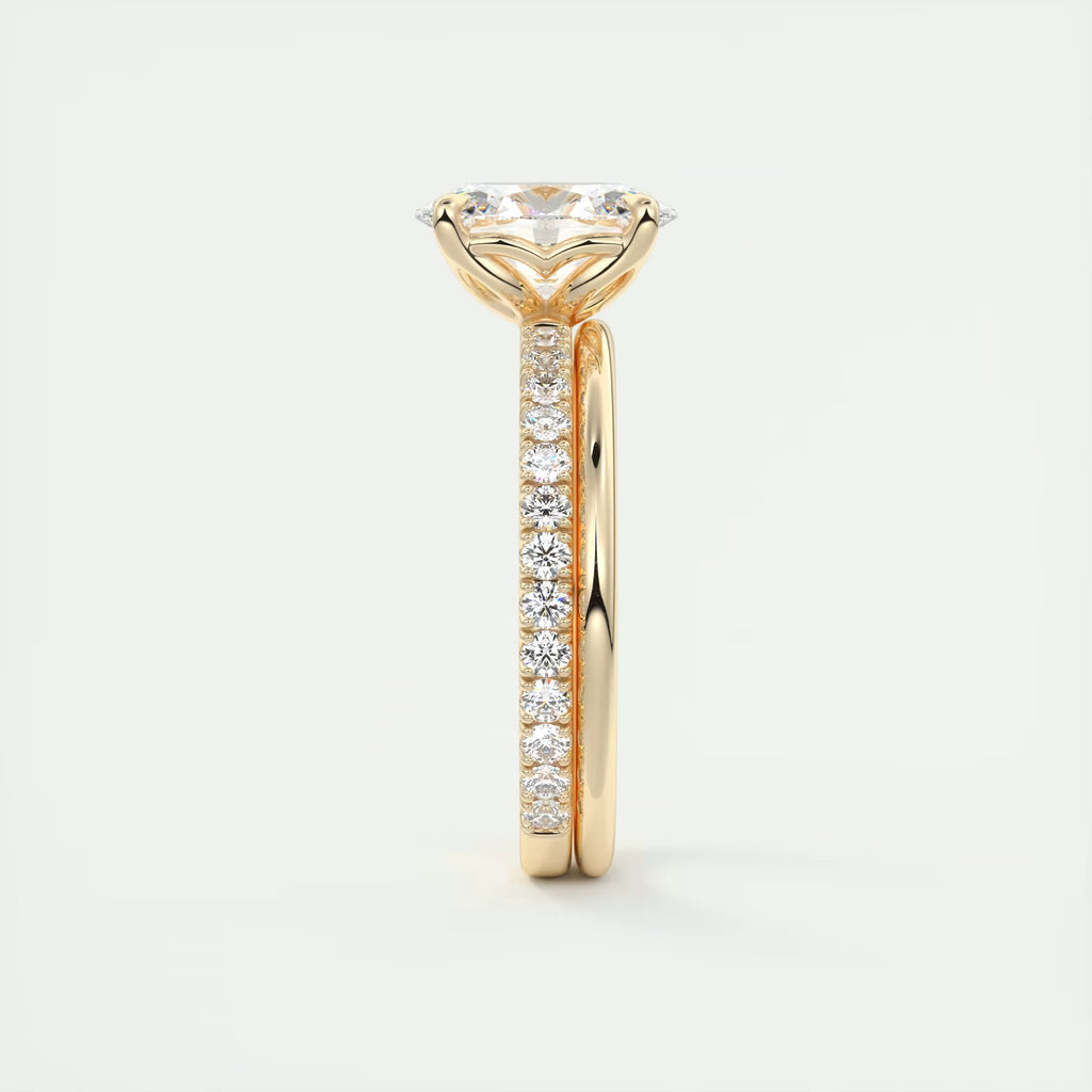 2.00 Ct Royale Pavé Oval Floral Basket 1.8mm French Set Pavé Ring