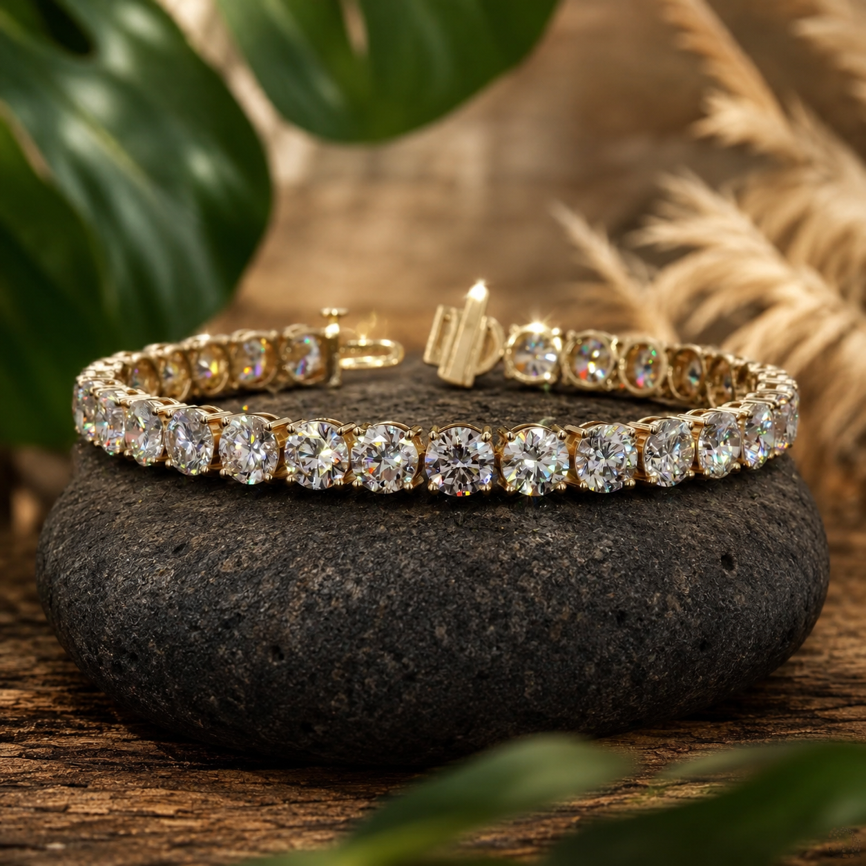 23.27 Classic Round Diamond Tennis Bracelet in Yellow Gold | Elegant Bridal & Anniversary Jewelry