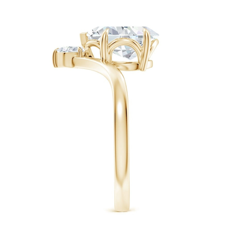 2.65 Ct In Pear Bardot Scallop Engagement Ring