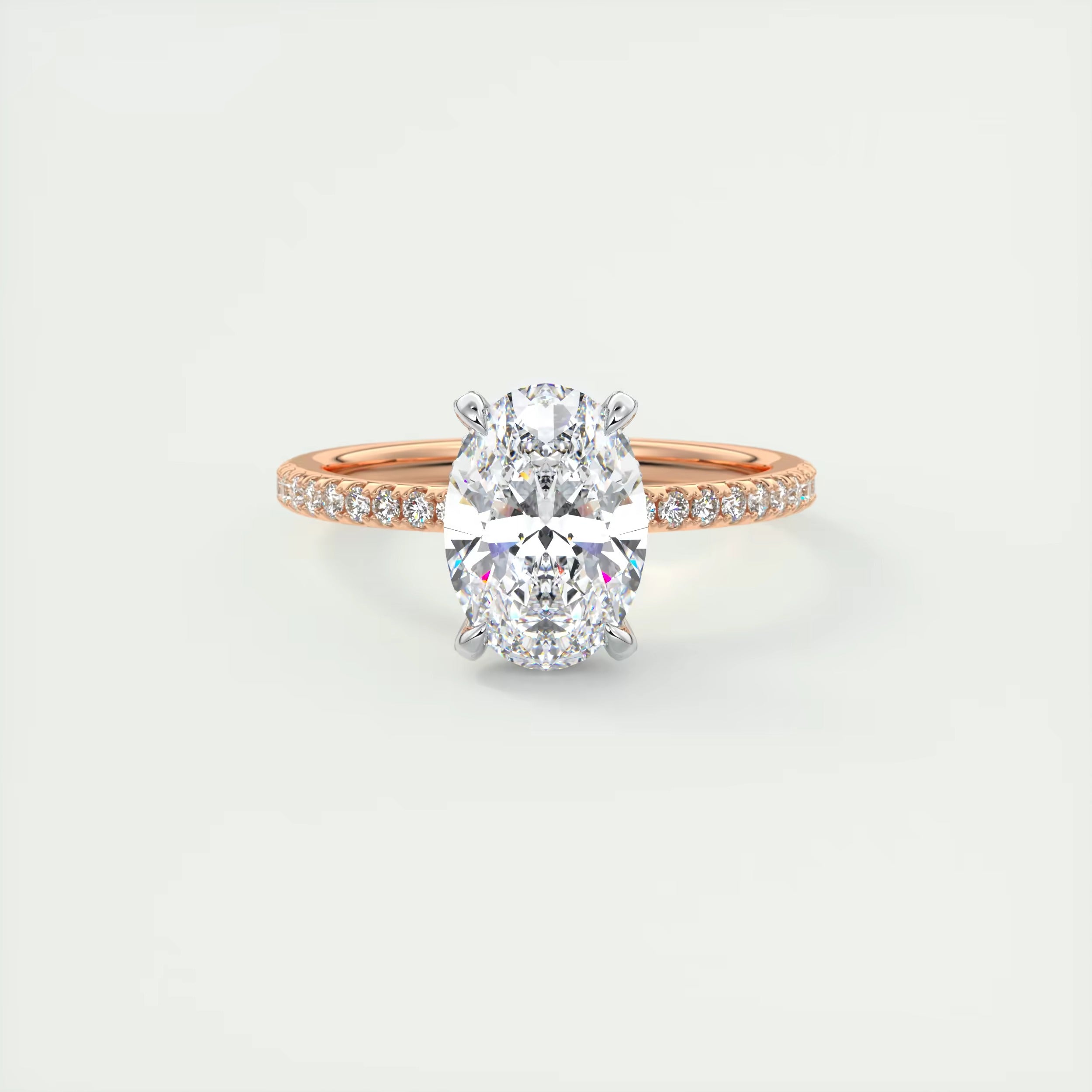 2.40 Ct The Glitterbomb Center Stone Oval Pavé Encrusted Ring
