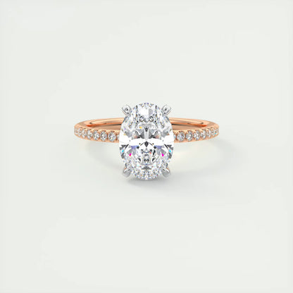 2.40 Ct The Glitterbomb Oval Center Pavé Encrusted Ring