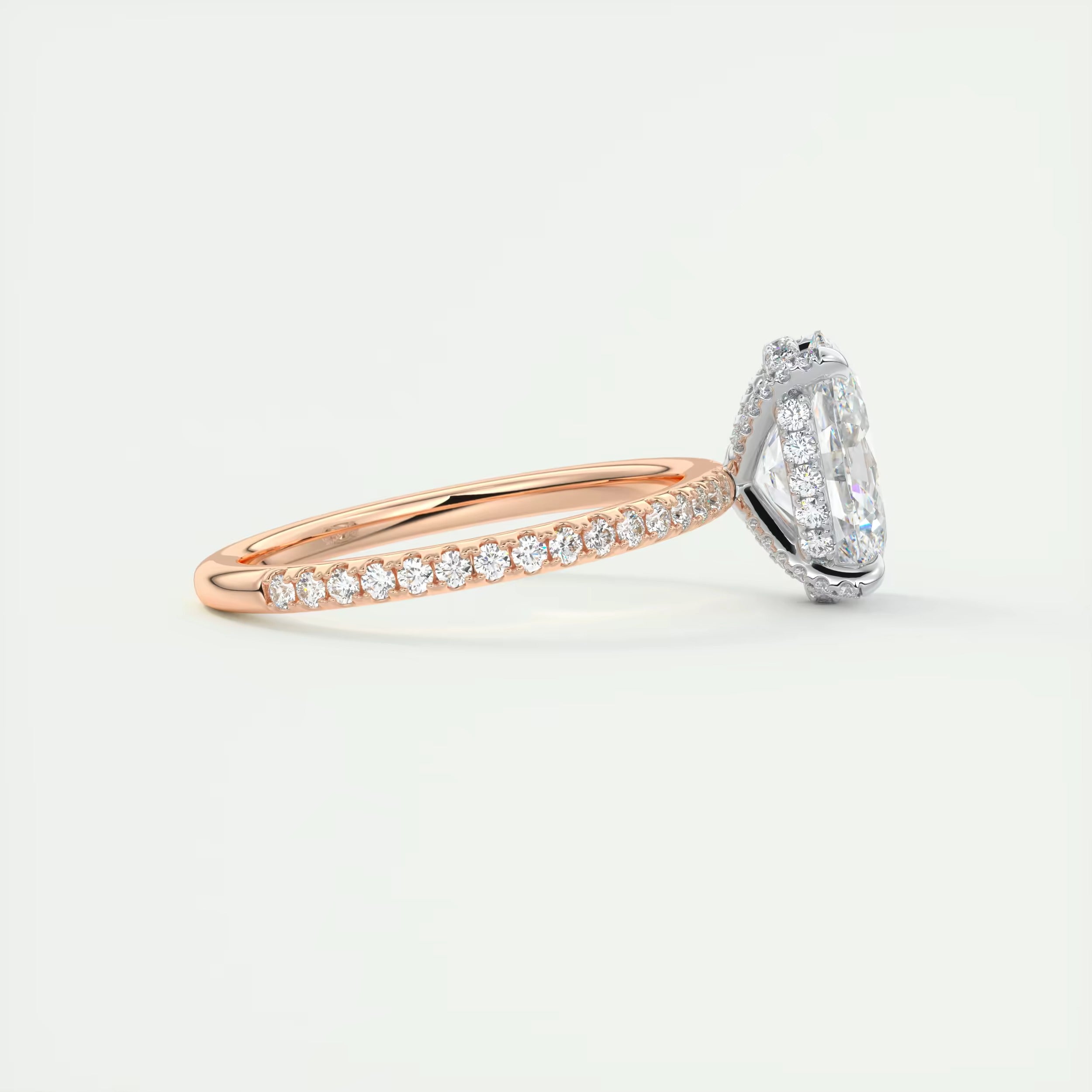 2.40 Ct The Glitterbomb Center Stone Oval Pavé Encrusted Ring