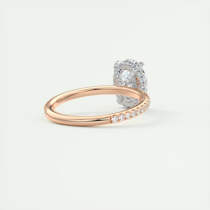 2.40 Ct The Glitterbomb Oval Center Pavé Encrusted Ring