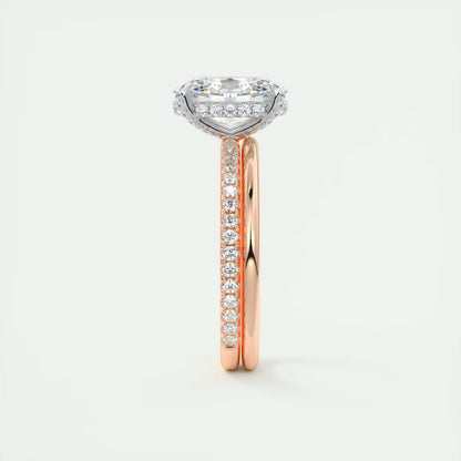 2.40 Ct The Glitterbomb Oval Center Pavé Encrusted Ring