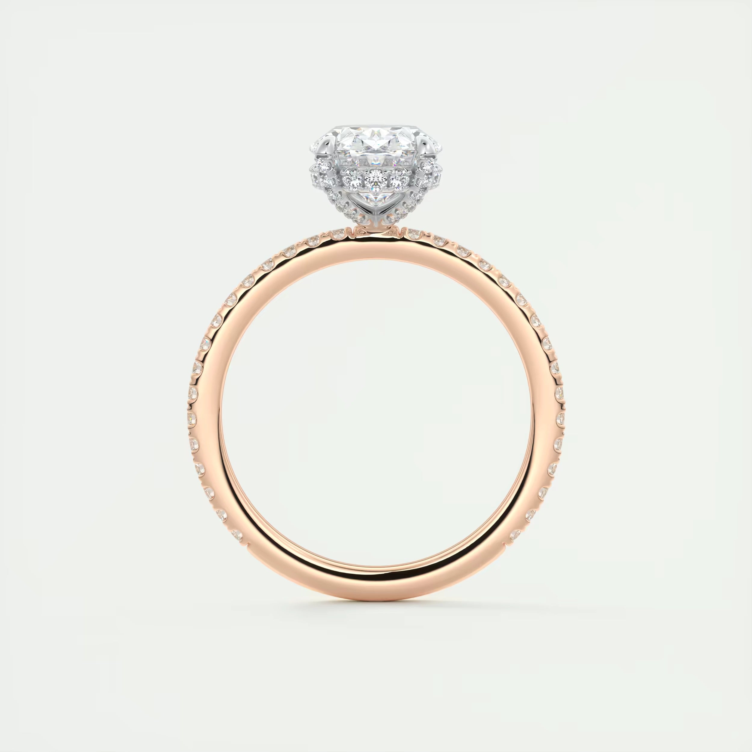 2.40 Ct The Glitterbomb Center Stone Oval Pavé Encrusted Ring