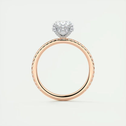 2.40 Ct The Glitterbomb Oval Center Pavé Encrusted Ring
