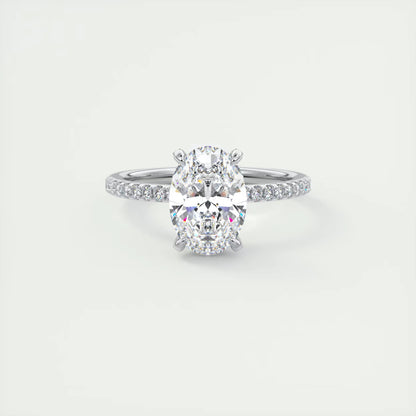 2.40 Ct The Glitterbomb Oval Center Pavé Encrusted Ring