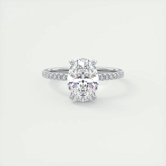 2.40 Ct The Glitterbomb Oval Center Pavé Encrusted Ring