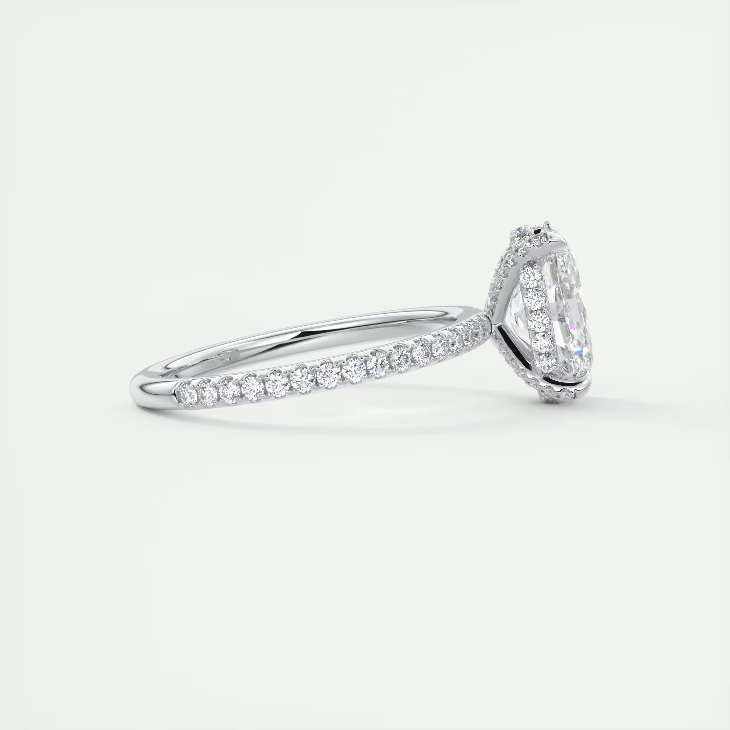 2.40 Ct The Glitterbomb Center Stone Oval Pavé Encrusted Ring