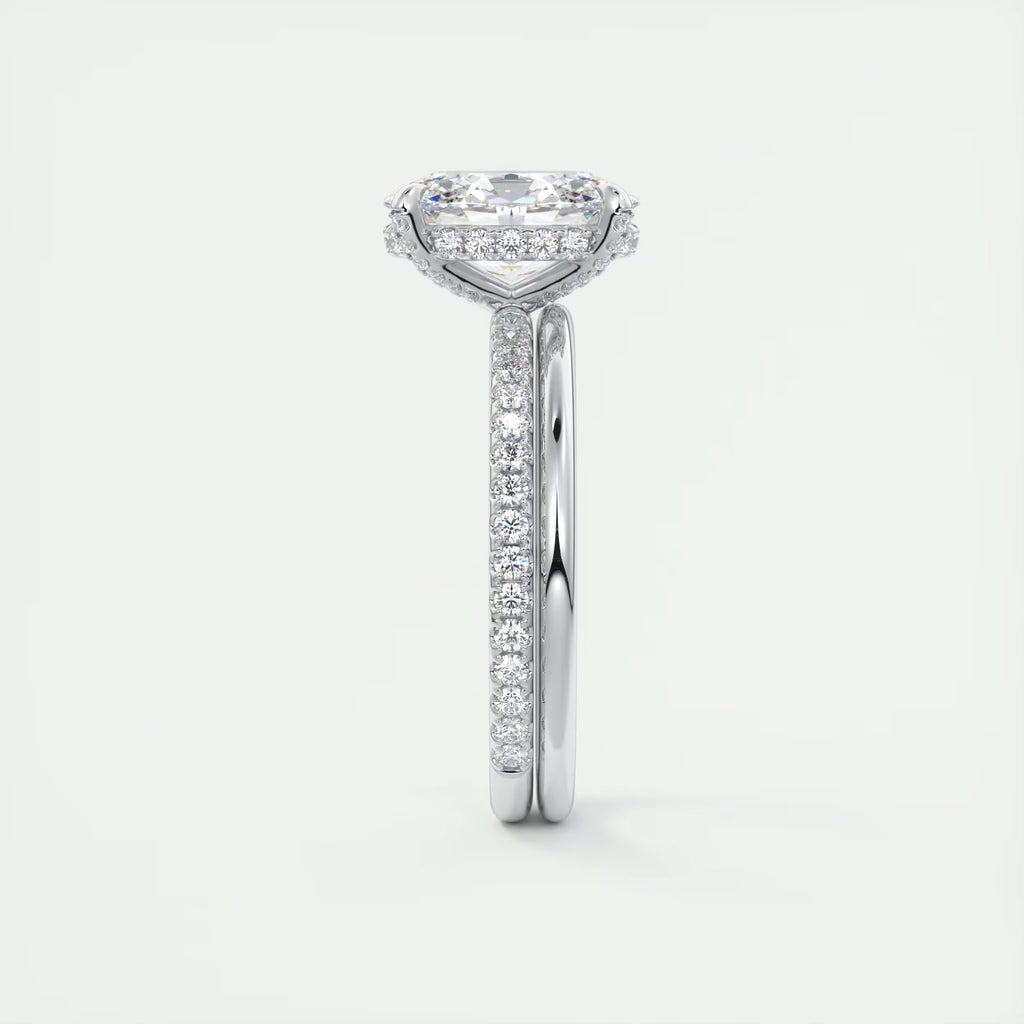 2.40 Ct The Glitterbomb Center Stone Oval Pavé Encrusted Ring