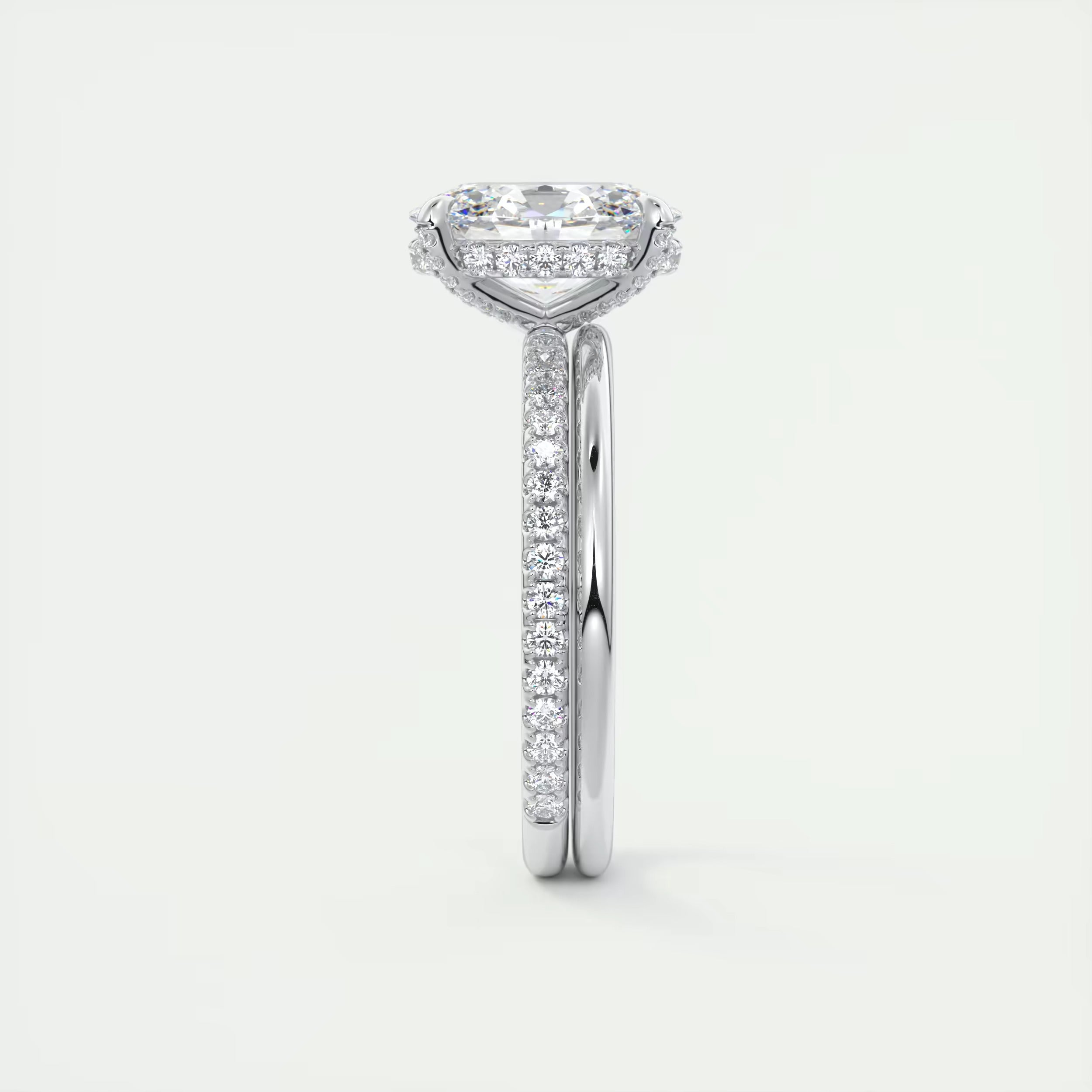 2.40 Ct The Glitterbomb Center Stone Oval Pavé Encrusted Ring