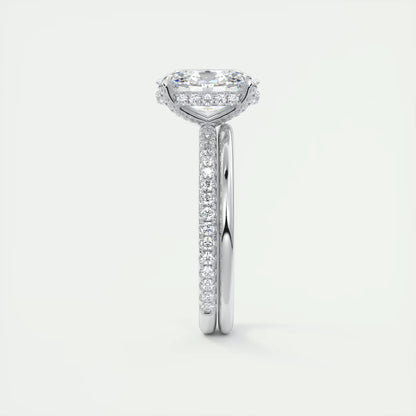 2.40 Ct The Glitterbomb Oval Center Pavé Encrusted Ring