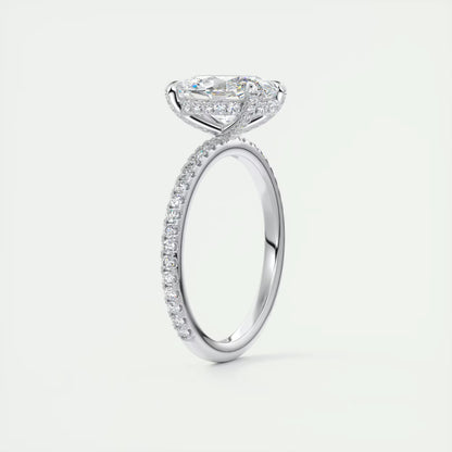 2.40 Ct The Glitterbomb Oval Center Pavé Encrusted Ring