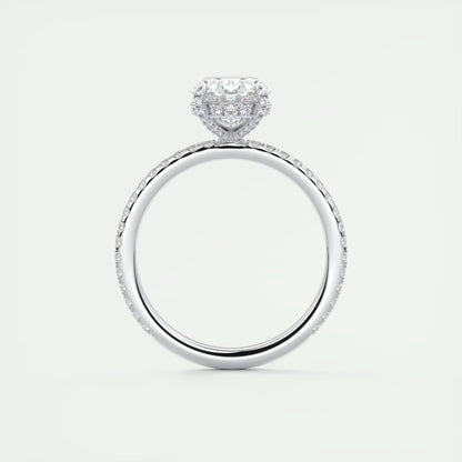 2.40 Ct The Glitterbomb Oval Center Pavé Encrusted Ring