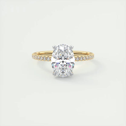 2.40 Ct The Glitterbomb Oval Center Pavé Encrusted Ring