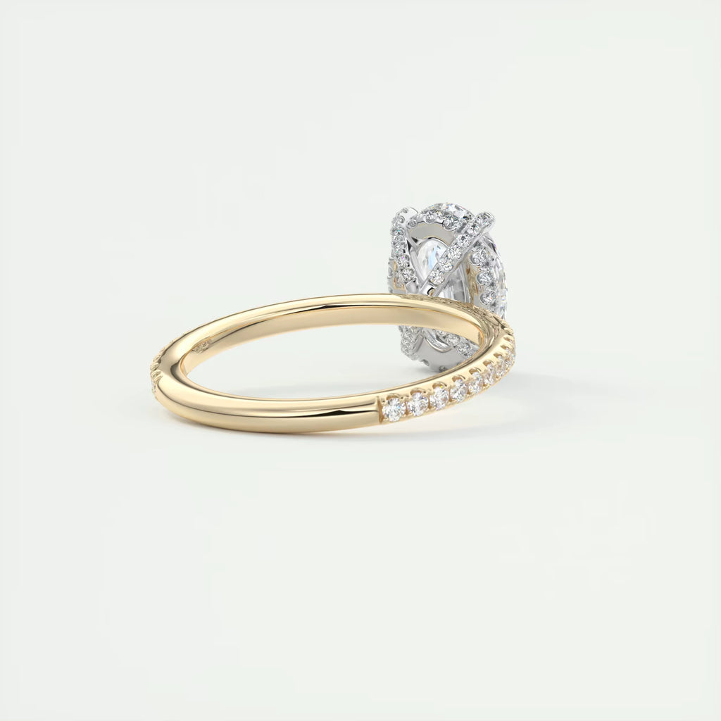 2.40 Ct The Glitterbomb Center Stone Oval Pavé Encrusted Ring