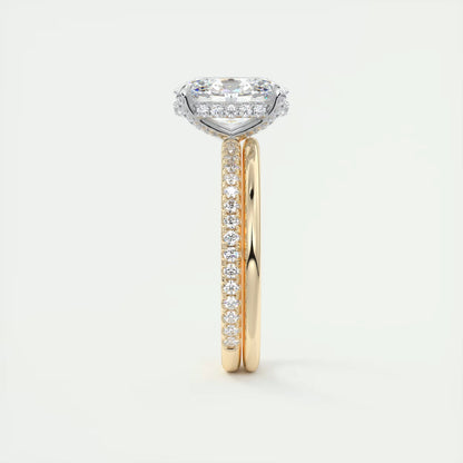 2.40 Ct The Glitterbomb Oval Center Pavé Encrusted Ring