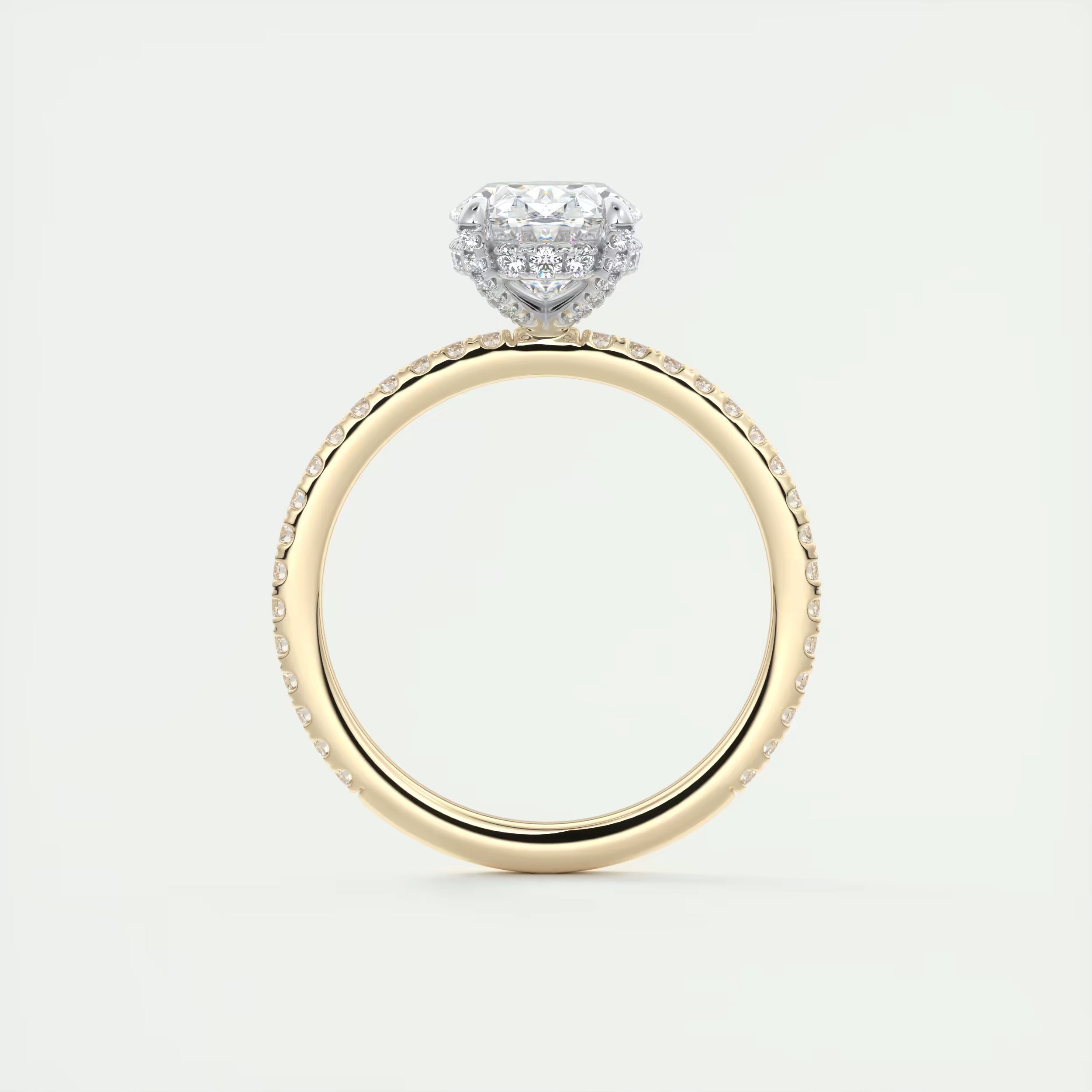 2.40 Ct The Glitterbomb Center Stone Oval Pavé Encrusted Ring