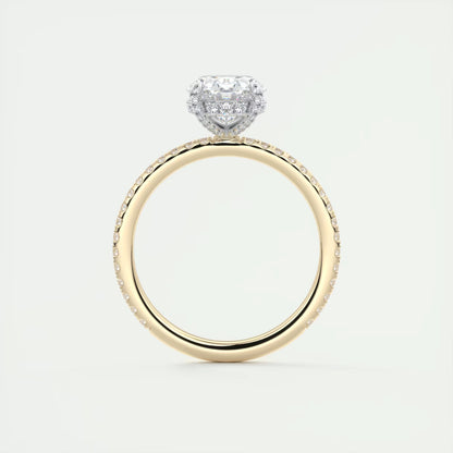 2.40 Ct The Glitterbomb Oval Center Pavé Encrusted Ring