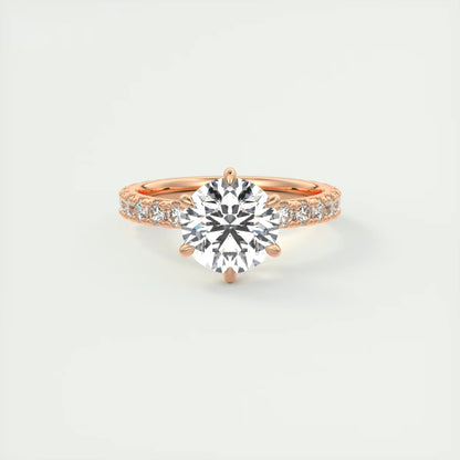 2.60 Ct Harper Eternity Round Center with 2.3mm Eternity Band Ring