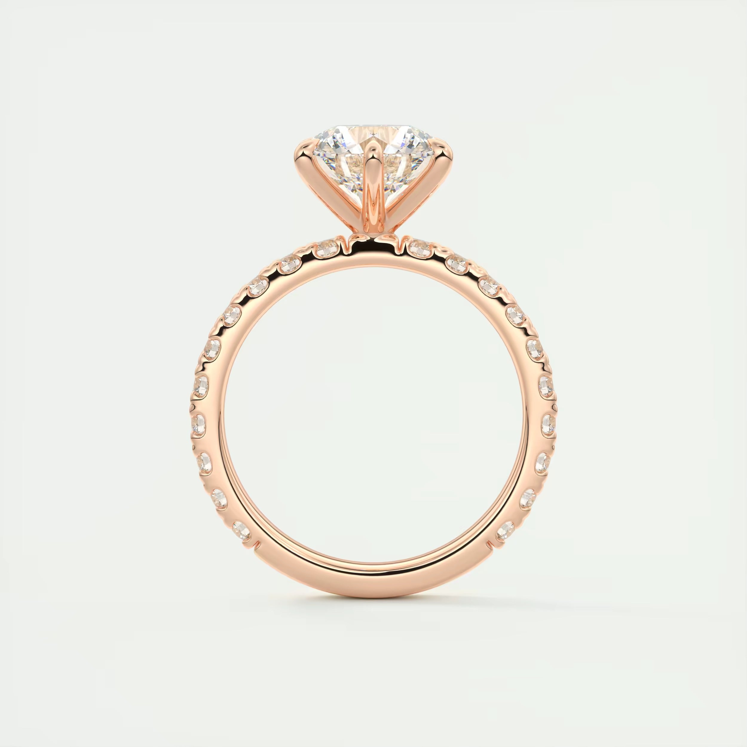 2.60 Ct Harper Eternity Round Center with 2.3mm Eternity Band Rings